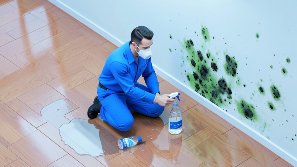 Mold remediation in Florida FL, showing mold cleanup process in a residential home in Florida.