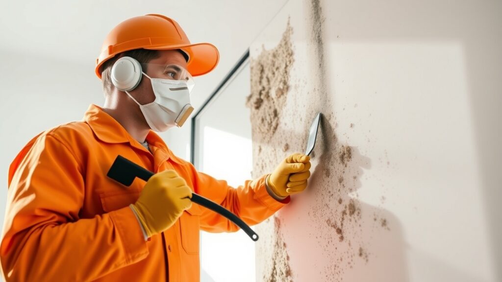 Mold remediation process steps in Miami FL showing professional mold removal and cleanup procedures in a residential property