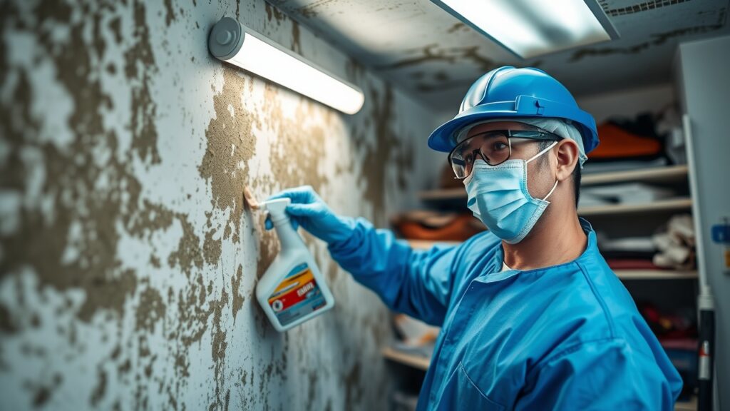 Mold remediation process in Palmetto FL home showing professional cleanup and mold removal techniques
